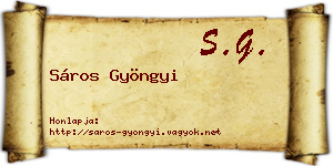 Sáros Gyöngyi névjegykártya